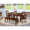 East West Furniture 5 Pc Kitchen Table With Bench -dinette Table With 2 Dining Chairs And 2 Benches
