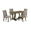 East West Furniture 5-pc Mid Century Dining Table Set In Brown