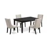 East West Furniture 5-pc Modern Dining Set Includes 1 Rectangular Dining Table And 4 Cream Linen Fabric Parson Chairs Wi In Multi