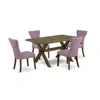 East West Furniture 5-pc Modern Dining Table Set In Purple