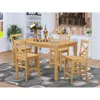 East West Furniture 5 Pc Pub Table Set - Counter Height Table And 4 Kitchen Chairs.