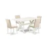 East West Furniture 5-pc Rectangular Dining Table Set Included 4 Parson Dining Chairs Upholstered Seat And Stylish Chair