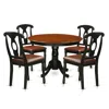 East West Furniture 5 Pc Set With A Round Kitchen Table And 4 Leather Dinette Chairs In Linen White