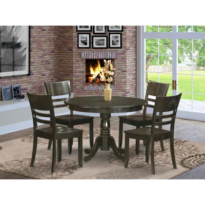 East West Furniture 5 Pc Small Kitchen Table And Chairs Set-dining Table And 4 Dinette Chairs