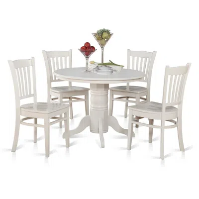 East West Furniture 5 Pc Small Kitchen Table And Chairs Set-round Table And 4 Kitchen Chairs