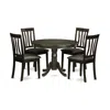 East West Furniture 5 Pc Small Kitchen Table And Chairs Set-small Kitchen Table And 4 Dinette Chairs. In Black