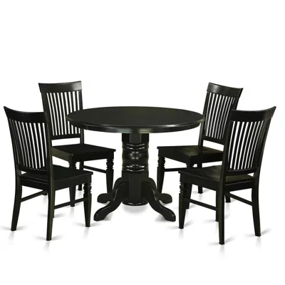 East West Furniture 5 Pc Small Kitchen Table Set - Kitchen Table And 4 Dinette Chairs
