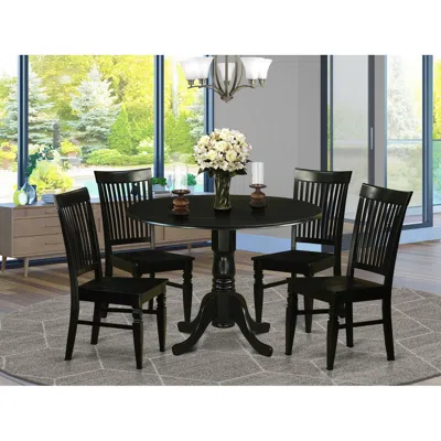East West Furniture 5 Pc Small Kitchen Table Set - Table And 4 Dining Chairs In Blue