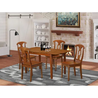 East West Furniture 5 Pc Small Kitchen Table Set - Table And 4 Kitchen Dining Chairs In Blue