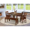 East West Furniture 5 Pc Small Kitchen Table Set - Table With 2 Kitchen Chairs And 2 Benches