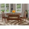 East West Furniture 5 Pc Small Kitchen Table Set - Table With Leaf Plus 2 Dining Table Chairs And 2 Benches
