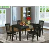 East West Furniture 5 Pc Small Kitchen Table Set For 4-kitchen Dinette Table And 4 Dining Chairs In Black