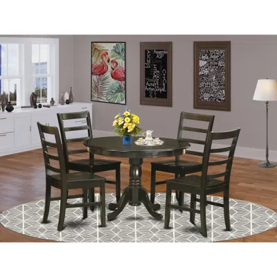 East West Furniture 5 Pc Small Kitchen Table Set-kitchen Table And 4 Dinette Chairs.