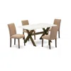 East West Furniture 5-pc Table And Chairs Dining Set In Brown