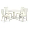 East West Furniture 5 Pc Table Set For 4-dinette Table And 4 Dining Chairs In White