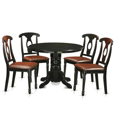 East West Furniture 5 Pc Table Set For 4-dining Table And 4 Dining Chairs In Multi