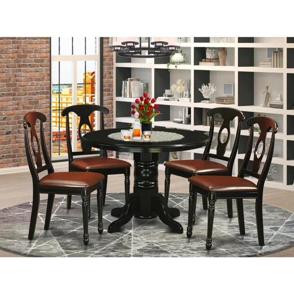 HOMCOM Set da Bar 5-Pezzi, Tavolo e 4 Sedie, Puntinatura, Imbottitura