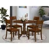 East West Furniture 5 Pc With 2 Drop Leaves And 4 Wood Kitchen Chairs In Espresso .