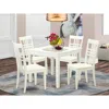 East West Furniture 5 Pckitchen Dining Table And 4 Wood Chairs For Dining Room In Linen White