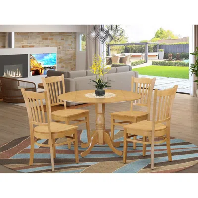 East West Furniture 5 Pckitchen Table Set - Kitchen Table And 4 Kitchen Dining Chairs In Blue