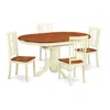 East West Furniture 5 Pckitchen Table Set For 4-dining Table And 4 Kitchen Dining Chairs In White
