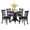 East West Furniture 5 Pcs Small Kitchen Table Set-round Table And 4 Dining Chairs