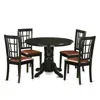 East West Furniture 5 Pcsmall Kitchen Table Set For 4-dining Table And 4 Dining Chairs In Black