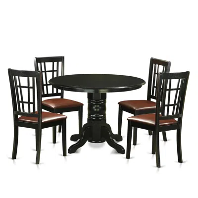 East West Furniture 5 Pcsmall Kitchen Table Set For 4-dining Table And 4 Dining Chairs In Black