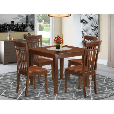 East West Furniture 5 Pcsmall Kitchen Table Set With A Dining Table And 4 Dining Chairs In Mahogany