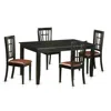 East West Furniture 5 Pctable And Chair Set For 4-table And 4 Chairs In Black