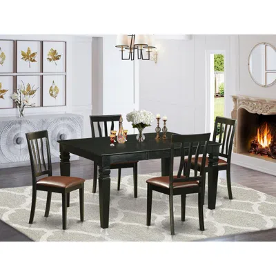 East West Furniture 5 Pctable And Chair Set For 4-table And 4 Dining Chairs