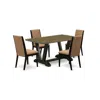 East West Furniture 5-piece Beautiful Dinette Set A Superb Distressed Jacobean Rectangular Dining Table Top And 4 Excell In Multi