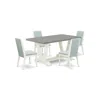 East West Furniture 5-piece Beautiful Rectangular Dining Room Table Set A Superb Cement Color Kitchen Rectangular Table  In Multi