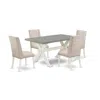 East West Furniture 5-piece Beautiful Rectangular Dining Room Table Set An Outstanding Cement Color Kitchen Table Top An In Multi