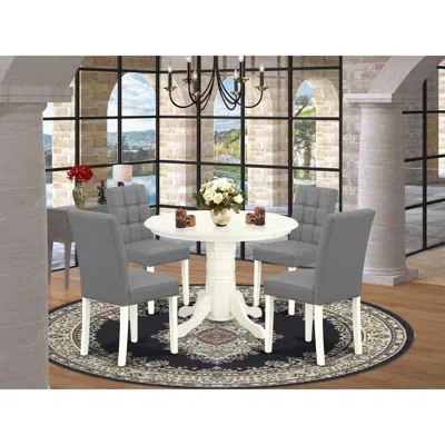 East West Furniture 5 Piece Consists A Mid-century Dining Table Set Wooden Table
