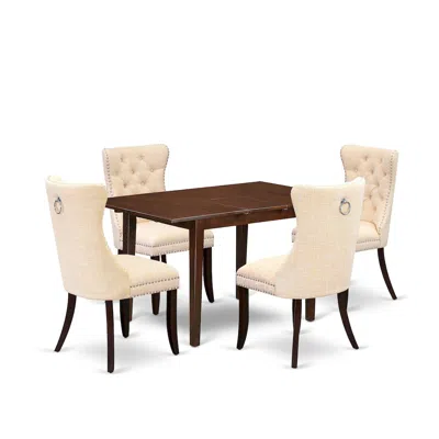 East West Furniture 5 Piece Dinette Set In Neutral