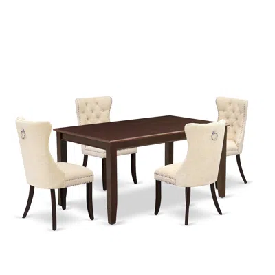 East West Furniture 5 Piece Dinette Set Consists Of A Rectangle Dining Table