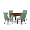 East West Furniture 5 Piece Dinette Set Contains A Rectangle Dining Table With Dropleaf