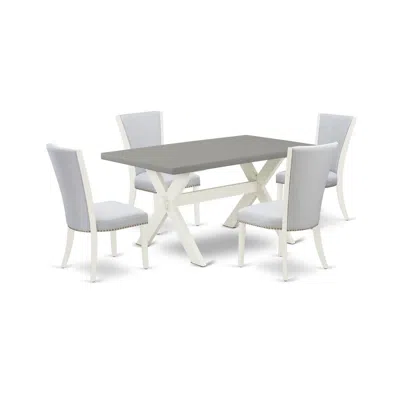 East West Furniture 5-piece Dinette Set In Gray