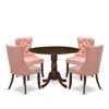 East West Furniture 5 Piece Dining Room Furniture Set In Pink