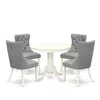 East West Furniture 5 Piece Dining Room Furniture Set In Gray