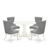 East West Furniture 5 Piece Dining Room Furniture Set In Gray