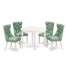 East West Furniture 5 Piece Dining Room Furniture Set Consists Of A Round Kitchen Table In Green
