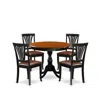 East West Furniture 5-piece Dining Room Set Consists Of A Mid Century Dining Table And 4 Faux Leather Dinner Chairs With