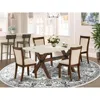 East West Furniture 5-piece Dining Room Set Contains A Dinning Table And 4 Light Beige Linen Fabric Upholstered Chairs W