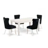 East West Furniture 5 Piece Dining Room Set Contains A Rectangle Wooden Table With Butterfly Leaf In Black