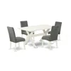 East West Furniture 5-piece Dining Room Table Set - 4 Parson Dining Chairs And Dinette Table Hardwood Frame In Gray