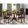 East West Furniture 5-piece Dining Room Table Set- 4 Wooden Chairs And Kitchen Table - Wooden Seat And Slatted Chair Bac