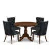 East West Furniture 5 Piece Dining Room Table Set In Blue