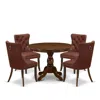 East West Furniture 5 Piece Dining Room Table Set In Red
